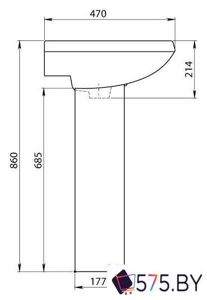 Умывальник Santeri Вест 47x57.5 [1.3111.8.S00.11B.0] в магазине 575.by