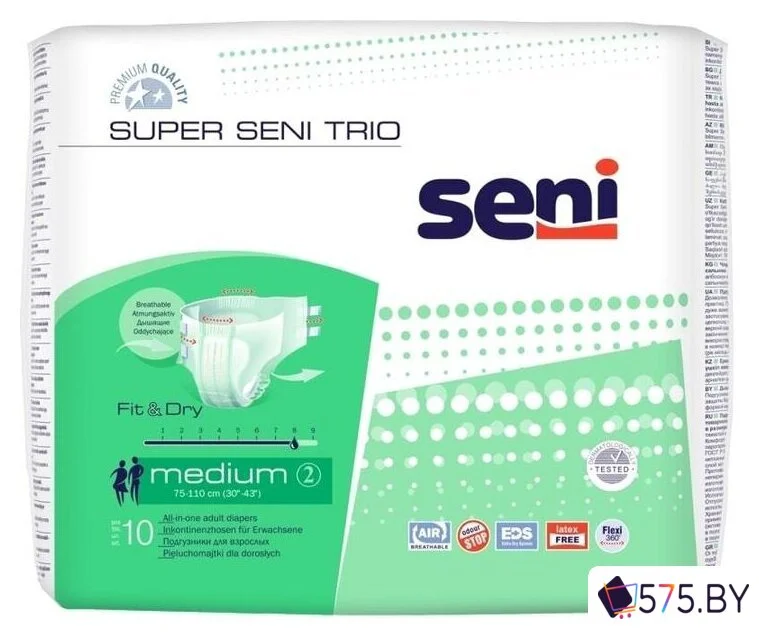 Подгузники для взрослых Seni Super Trio M (10 шт) в магазине 575.by