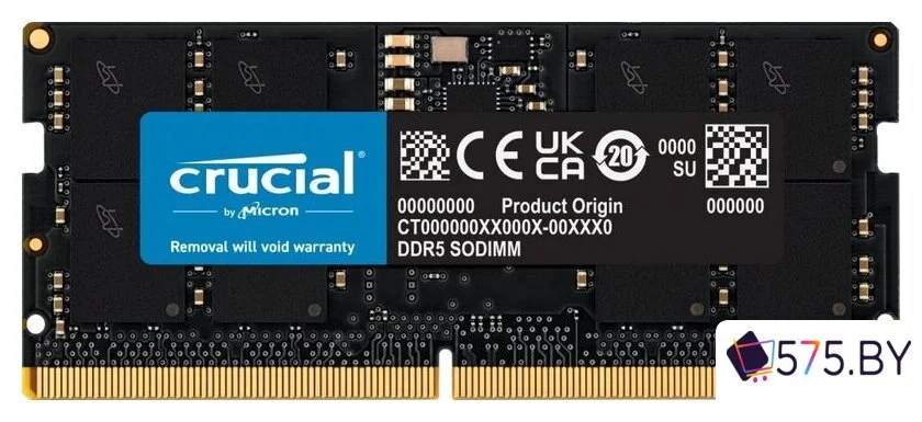 Оперативная память Crucial 8ГБ DDR5 SODIMM 5600 МГц CT8G56C46S5 в магазине 575.by