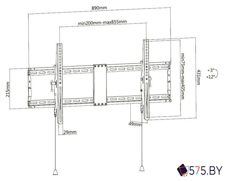 Кронштейн для телевизора Ultramounts UM840T (черный) в магазине 575.by