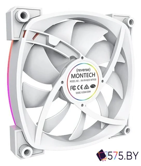 Вентилятор для корпуса Montech RX140 PWM Reverse (белый) в магазине 575.by