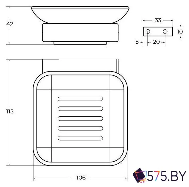 Мыльница Cezares SLIDER-SODS-GM (оружейная сталь) в магазине 575.by