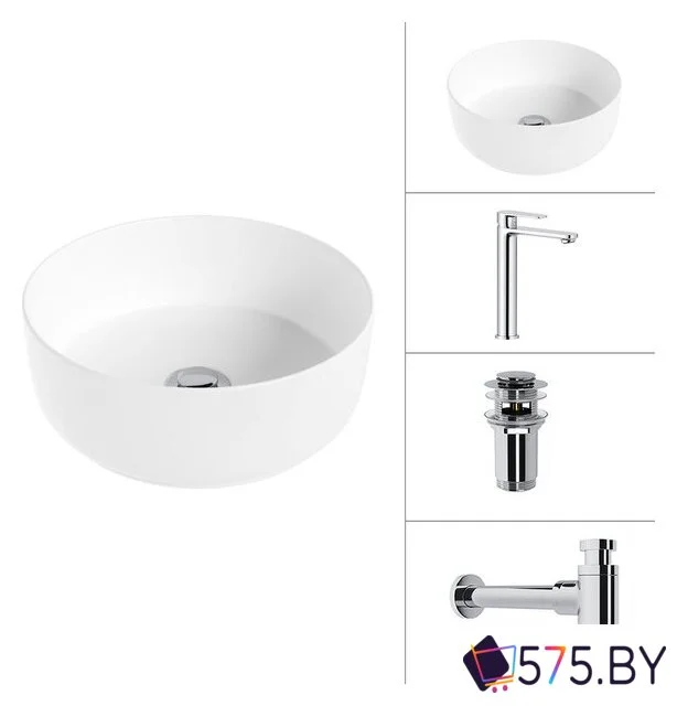 Умывальник Lauter 21499-31 + Moon 21СK81691C + сифон 21635CH + дон.клапан 21190CH (хром) в магазине 575.by