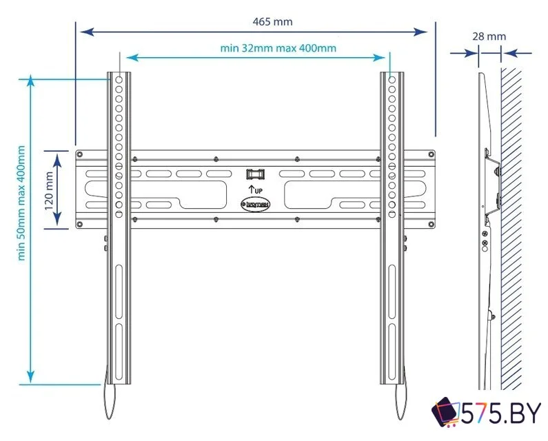 Кронштейн для телевизора Kromax FLAT-3 NEW (черный) в магазине 575.by