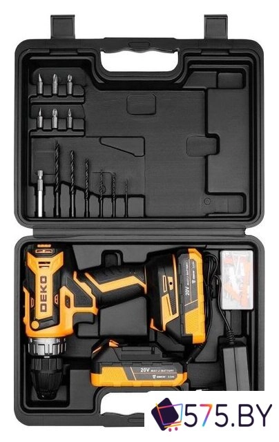 Дрель-шуруповерт Deko GCD20DU PRO Set63 083-1039 (с 2-мя АКБ, кейс) в магазине 575.by