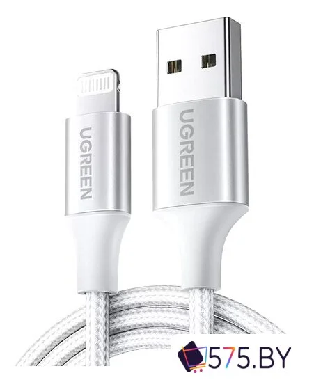 Кабель Ugreen US199 60162 USB Type-A - Lightning (1.5 м, серебристый) в магазине 575.by