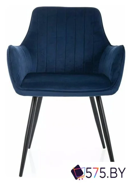 Стул с подлокотниками Signal Apple Velvet Bluvel 86 (синий/черный) в магазине 575.by