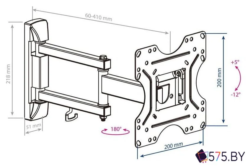 Кронштейн для телевизора Kromax OPTIMA-214 (черный) в магазине 575.by