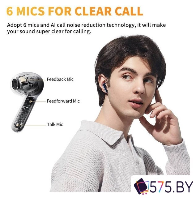 Наушники QCY AilyBuds Pro (темно-синий) в магазине 575.by