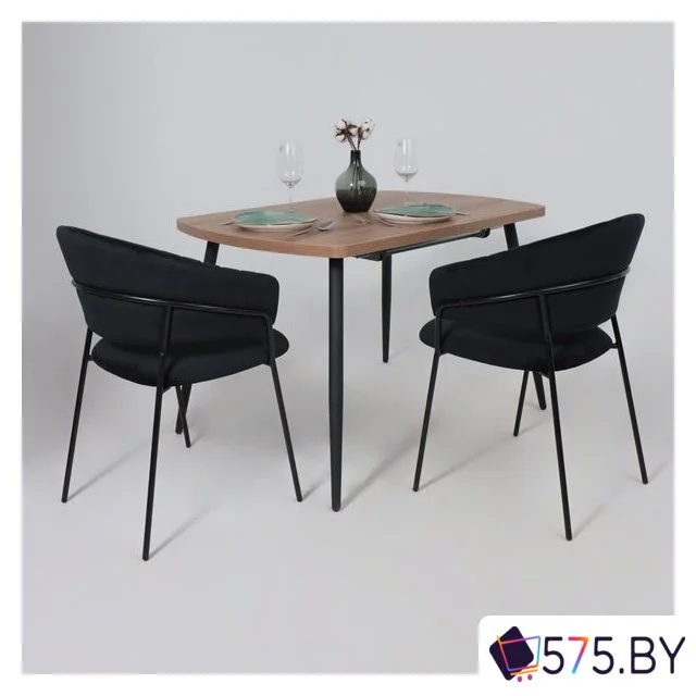 Стул с подлокотниками Алвест AV 433 (черный бархат H-75/черный) в магазине 575.by