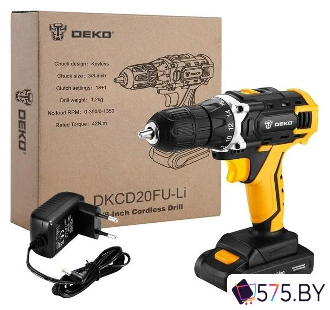 Дрель-шуруповерт Deko DKCD20FU-Li 063-4102 (с 1-им АКБ) в магазине 575.by