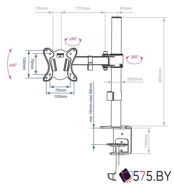 Кронштейн для монитора Arm Media LCD-T11 в магазине 575.by