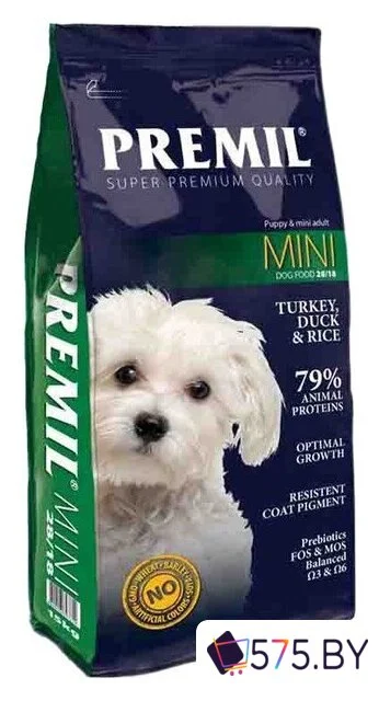 Сухой корм для собак Premil Mini Super Premium для щенков и взрослых собак мал. и ср. пород 15 кг в магазине 575.by