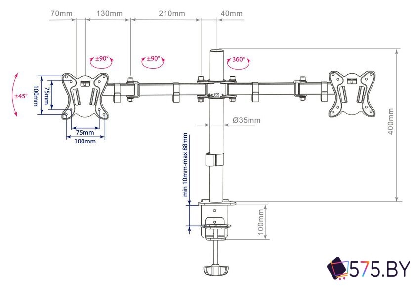 Кронштейн для монитора Arm Media LCD-T13 в магазине 575.by