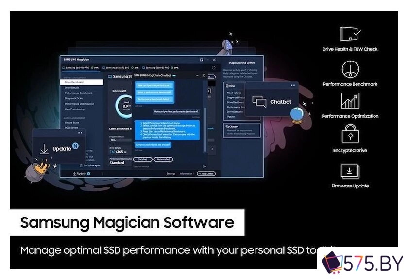 SSD Samsung 990 Pro с радиатором 1TB MZ-V9P1T0CW в магазине 575.by