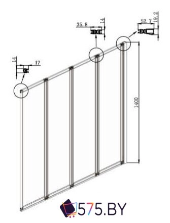 Стеклянная шторка для ванны Ambassador Bath Screens 16041111R 100 в магазине 575.by