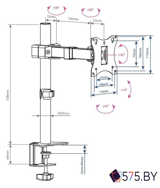 Кронштейн для монитора Arm Media LCD-T02 в магазине 575.by