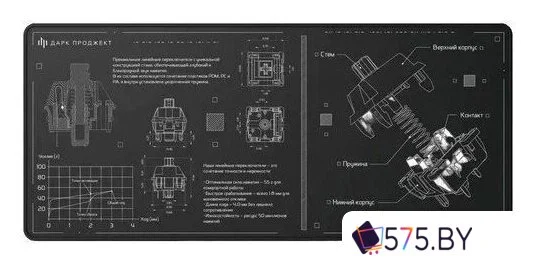 Коврик для стола Дарк Проджект MD3a Aquamarine Black в магазине 575.by