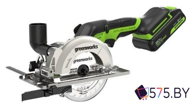 Дисковая (циркулярная) пила Greenworks G24MCS 1501207CUA (с 1-им АКБ) в магазине 575.by