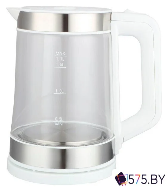 Электрический чайник Brevio Glass Kettle BV1706 (белый) в магазине 575.by