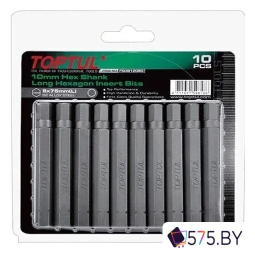 Набор бит Toptul FSDB1212G (10 предметов) в магазине 575.by