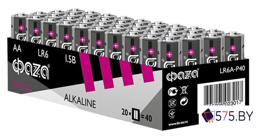 Батарейка Фаza Alkaline Pack-40 LR6 40 шт. в магазине 575.by