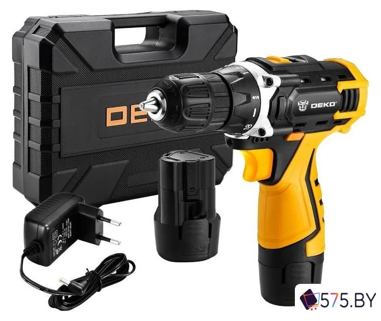 Дрель-шуруповерт Deko DKCD12FU-Li SET 63 063-4094 (с 2-мя АКБ, кейс, набор оснастки) в магазине 575.by