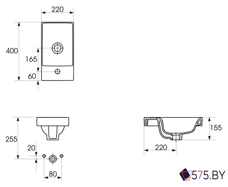 Умывальник Cersanit Moduo 40 UM-MOD40/1 в магазине 575.by