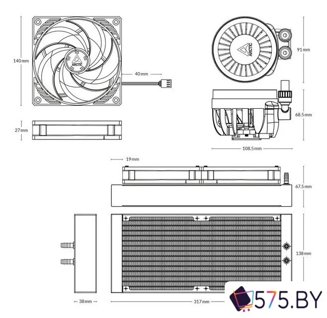 Система жидкостного охлаждения для процессора Arctic Liquid Freezer III 280 A-RGB White ACFRE00151A в магазине 575.by
