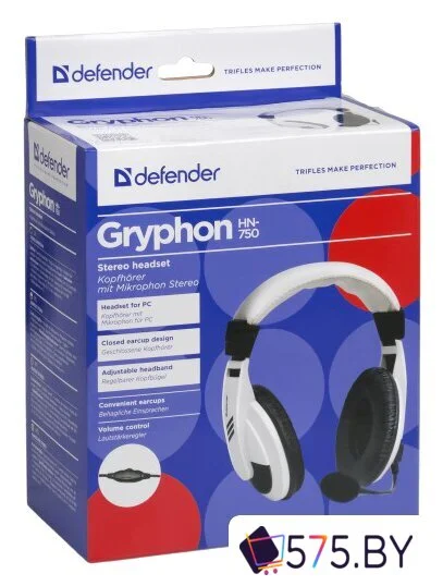 Наушники Defender Gryphon 750 (белый) в магазине 575.by