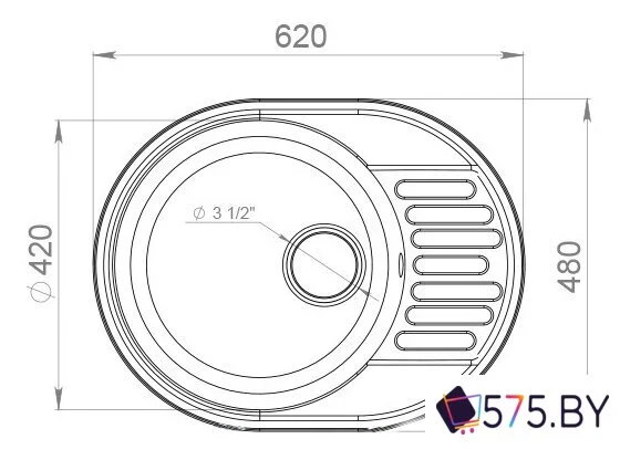 Кухонная мойка GranFest QUARZ Z-58 (черный) в магазине 575.by