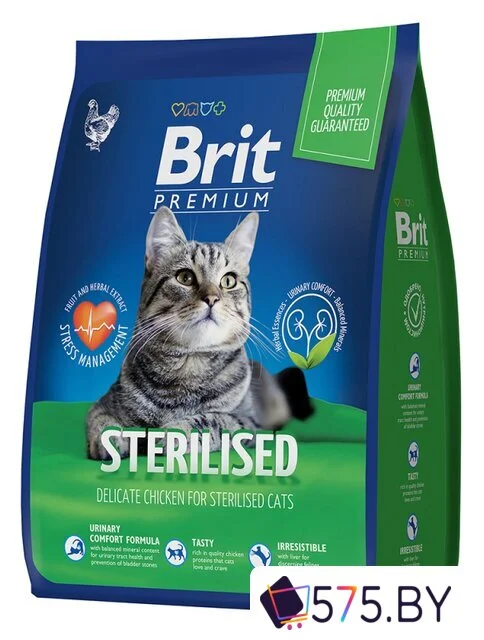 Сухой корм для кошек Brit Premium Cat Sterilized Chicken (для стерилизованных кошек с курицей) 8 кг в магазине 575.by