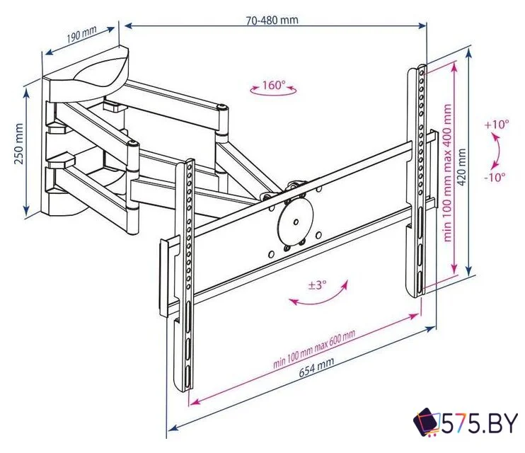 Кронштейн для телевизора Kromax ATLANTIS-55 в магазине 575.by