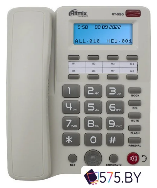 Проводной телефон Ritmix RT-550 (белый) в магазине 575.by