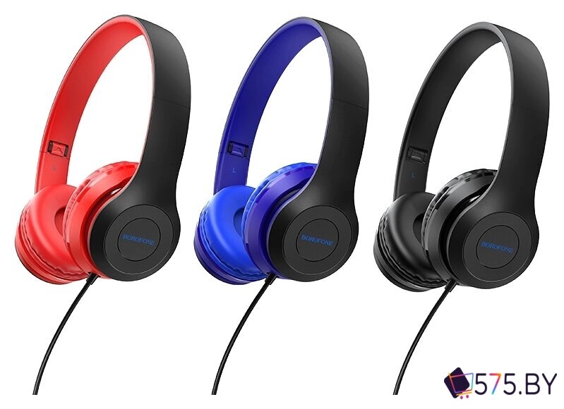 Наушники Borofone BO5 (черный/красный) в магазине 575.by