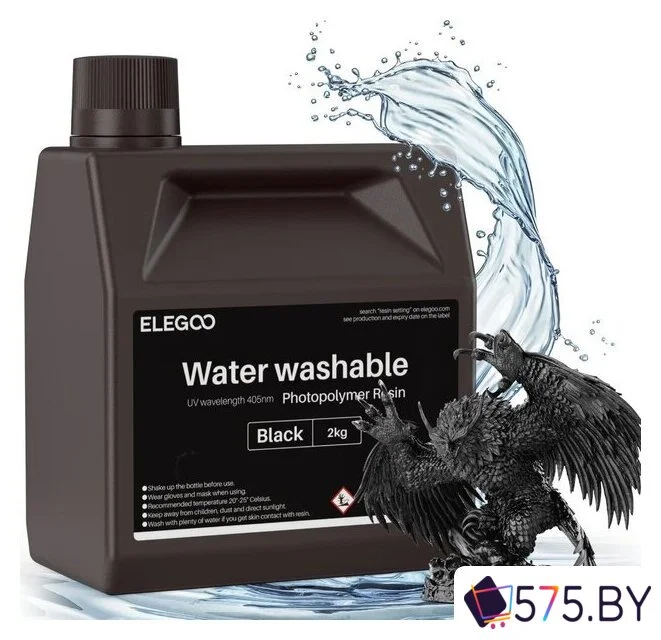 Фотополимер Elegoo Water Washable 2кг (черный) в магазине 575.by