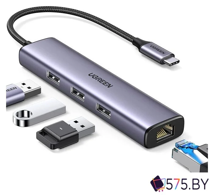 USB-хаб Ugreen CM475 USB C to Ethernet 60600 в магазине 575.by
