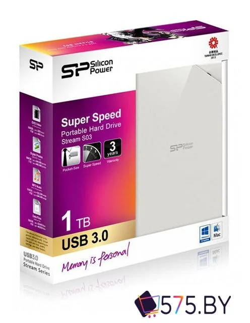 Внешний накопитель Silicon-Power Stream S03 1TB White (SP010TBPHDS03S3W) в магазине 575.by