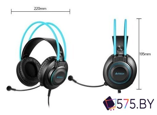Наушники A4Tech Fstyler FH200i (черный/голубой) в магазине 575.by