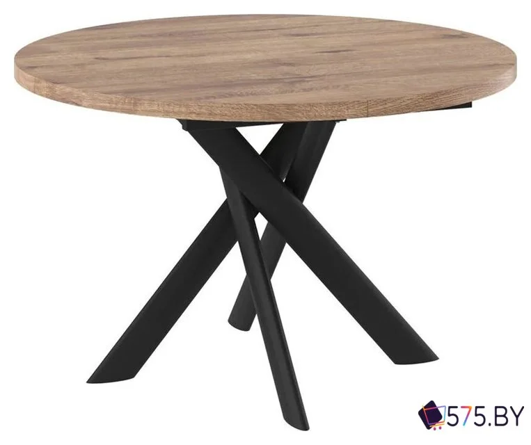 Кухонный стол Мамадома Ronaldo-120 раздвижной 120-160 (дуб веллингтон/черный) в магазине 575.by