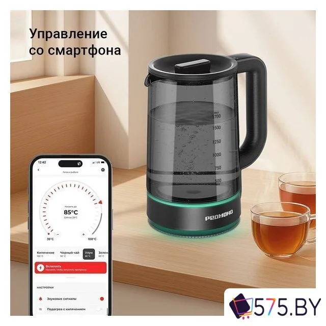 Электрический чайник Redmond (Редмонд) KG259S (черный/тонировка) в магазине 575.by