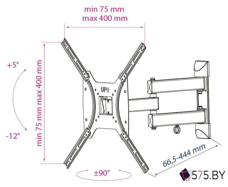 Кронштейн для телевизора Kromax OPTIMA-404 (черный) в магазине 575.by