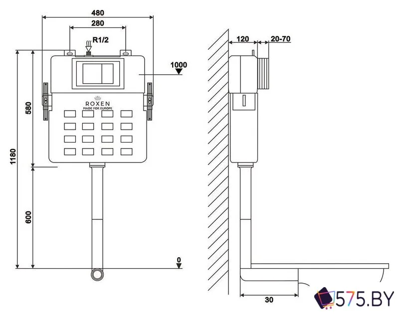 Инсталляция для унитаза Roxen Attach 884103 в магазине 575.by