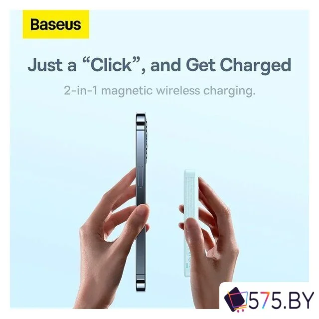 Внешний аккумулятор Baseus Magnetic Wireless PPCX020003 6000mAh (голубой) в магазине 575.by