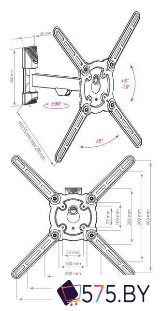 Кронштейн для телевизора Kromax ATLANTIS-10 (темно-серый) в магазине 575.by