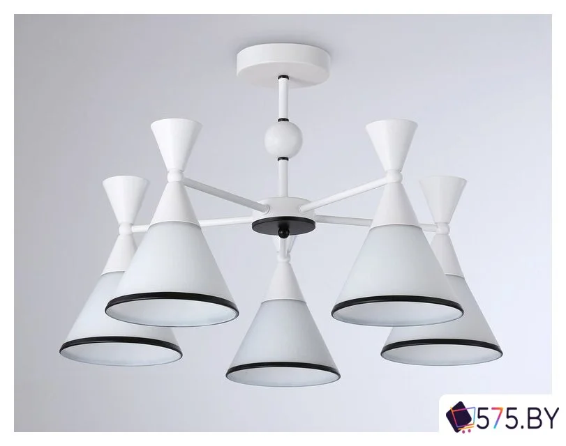 Припотолочная люстра Ambrella light Traditional TR3165/5 WH/BK (белый/черный) в магазине 575.by