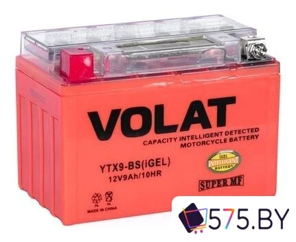 Мотоциклетный аккумулятор VOLAT YTX9-BS(iGEL) (9 А·ч) в магазине 575.by