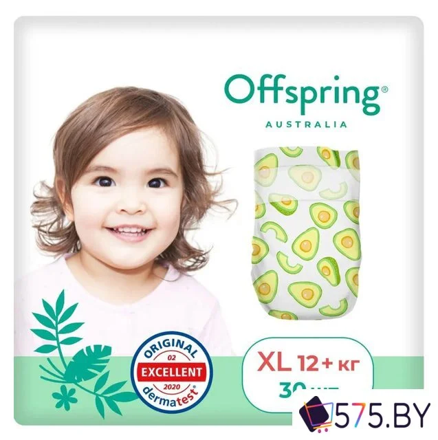Подгузники Offspring XL 12+ кг Авокадо OF01XL30AVO (30 шт) в магазине 575.by