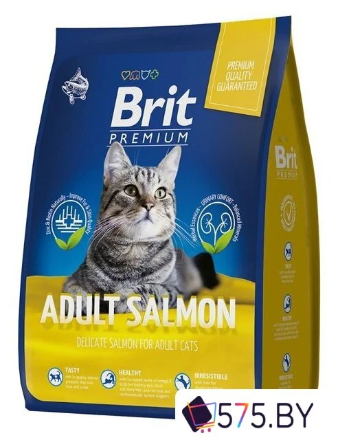 Сухой корм для кошек Brit Premium Cat Adult Salmon с лососем 2 кг в магазине 575.by