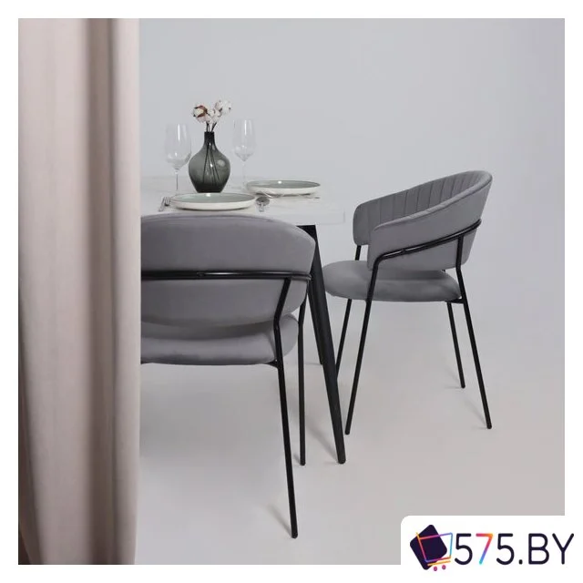 Стул с подлокотниками Алвест AV 433 (темно-серый бархат H-15/черный) в магазине 575.by